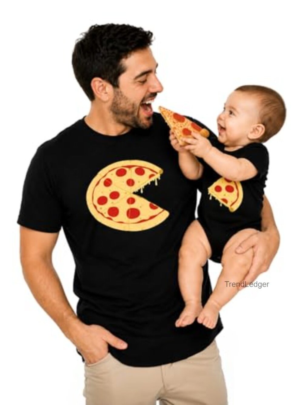 Tstars Dad & Baby Matching Pizza Shirts Father Son Set Tees Bodysuit